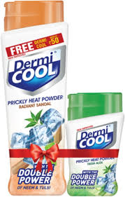 Dermi Cool Prickly Heat Powder Radiant Sandal 150g+50g Free